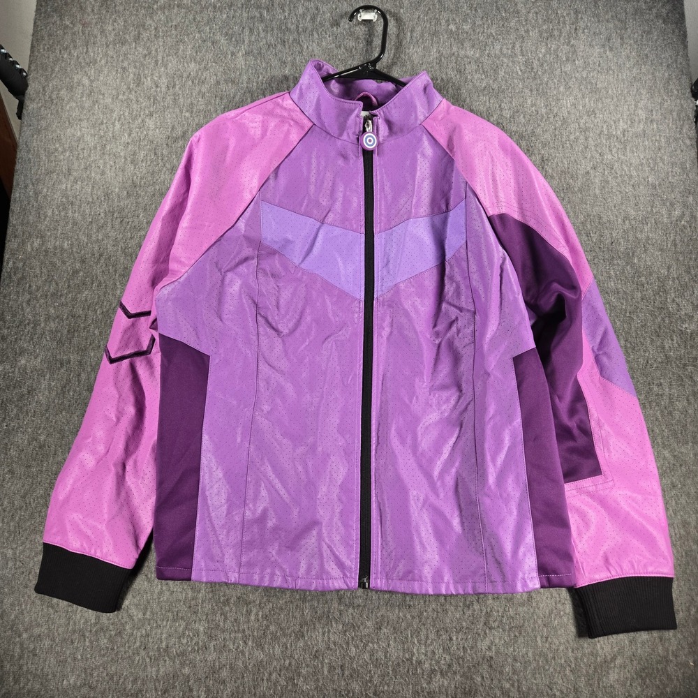 Disney Marvel Hawkeye Kate Bishop Faux Leather Jacket Womens 2X Purple Cosplay‎